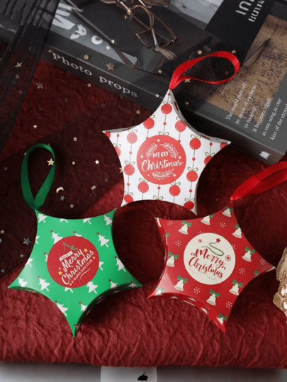 32pcs/16pcs/Christmas Eve Christmas Candy Packaging Box, Christmas Gift Box, Star Candy Gift Packaging Box, Interesting Packaging Box, New Year Chocolate Candy Small Gifts Can Be Used As Pendants, Wedding Candy Bags, Gatherings, Team-Building And Other Occasions Suitable For Various Parties