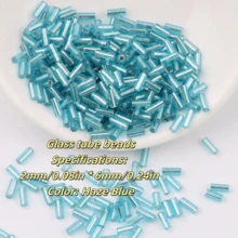 50 جرام/100 جرام من الخرز الزجاجي الملون اللامع بقطر 2*6 ملم، إكسسوارات صنع المجوهرات والعقود والأساور DIY