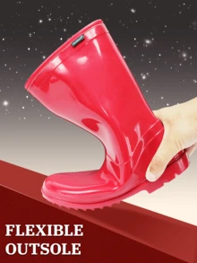 Regen-Stiefel für Jungen und Mädchen, minimalistisch einfarbig aus PVC, wasserdicht, geeignet für Außenbereiche, Bauernhöfe und Küchen, rutschfest und leicht zu reinigen