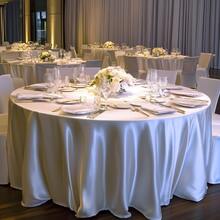 Round Table Cover 228cm/275cm Wedding Banquet Decorative Tablecloth, For Outdoor And Indoor Decoration, Fabric Weight 100g Satin Tablecloth, Party, Hotel, Wedding Decoration, Dining Tablecloth