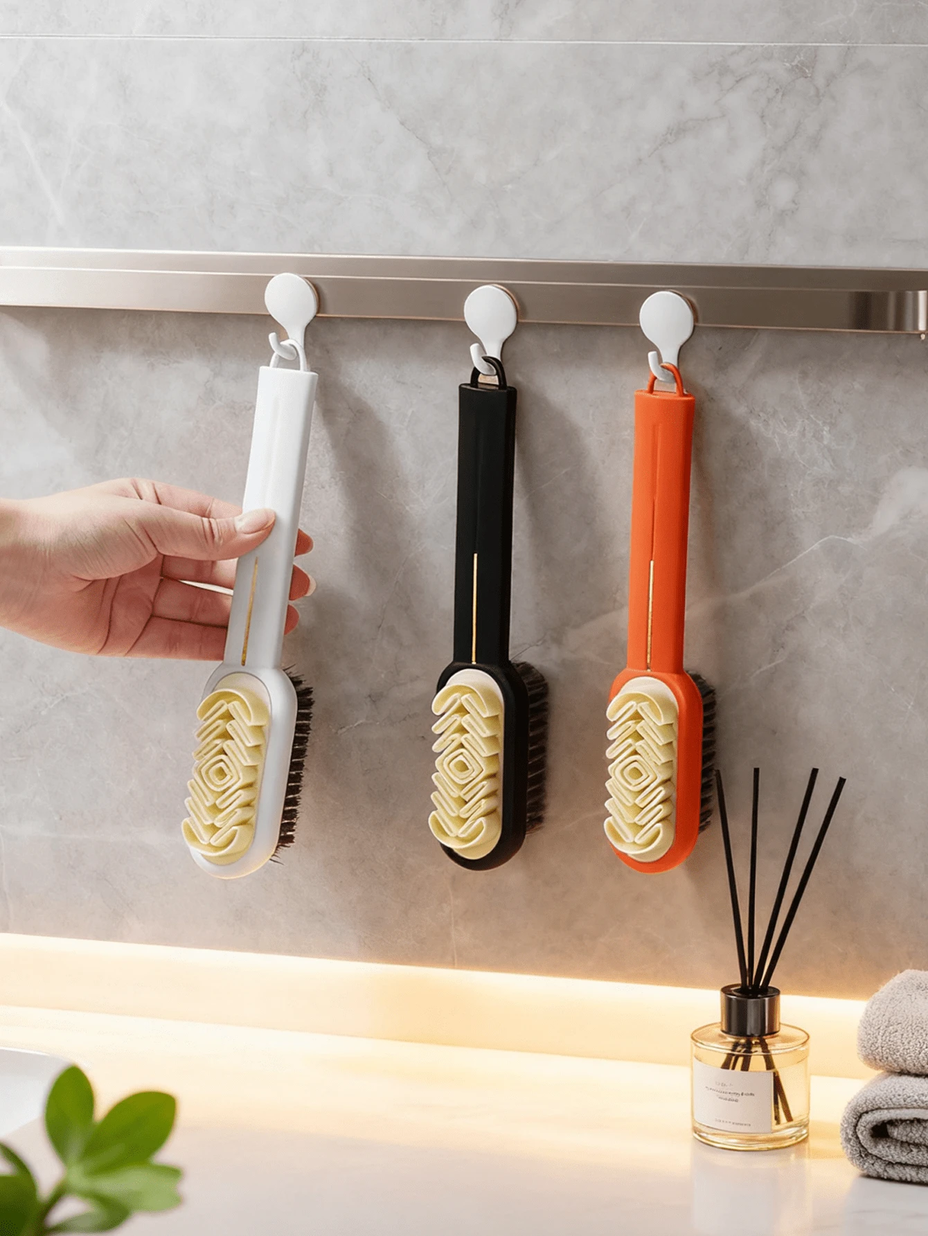 1P Double-Sided Deerhide Shoe Brush Snow Boot & Suede Velvet Specialized Shoe Brush Sneaker Stain Removal Rubber Brush Suede Cleaning Brush - Multicolor - View 1