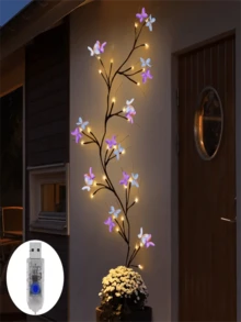 1 Stück 1 Schmetterling Zweig LED Licht, 8 Beleuchtungsmodi künstlicher Zweig Licht mit Schmetterling LED Wandleuchte, USB betriebenes Schmetterling Weidenruten Licht, 30/54 LED Leuchten verwendet für Wand, Schlafzimmer, Hochzeit, Geburtstag, Fest, Party, Valentinstag, Weihnachtsdekoration - USB - Übersicht 2