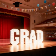 4FT 3D Lighted Letters KT Board Marquee Letter Light With Warm Cold White Lights – Party Decor Kit For Thanksgiving, Christmas, Birthdays, New Year's Party,Weddings & Graduation Events - 白色 - 查看 1