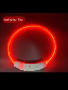 1pc LED Glowing Dog Collar, USB Rechargeable, Bright Luminous Pet Necklace, Anti-Lost, Long-Lasting Illumination, Multi-Color Fiber Optic & LED Strip Options