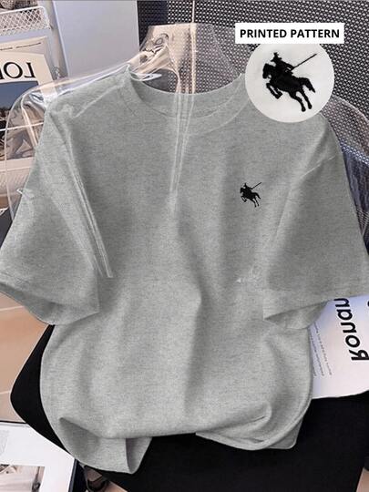 CAMISETA DE CUELLO REDONDO MANGA CORTA IDEAL PARA TI CON ESTAMPADO DE Pony