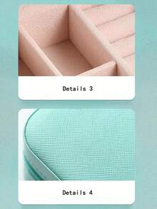 1 pieza Caja de almacenamiento de joyas de viaje portátil, Estuche de joyas de PU, Organizador de joyas de gran capacidad, Bandeja de exhibición de joyas, Soporte para anillos, Soporte para perfumes, Material PU resistente al agua y a la oxidación para proteger eficazmente sus joyas, Adecuado como regalo para madres, mujeres, maestros, amigos y familiares