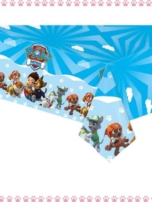 Paw Patrol 一次性桌布 71/86 英寸生日主题派对桌布卡通节日装饰派对桌布，完美的派对礼物，送给粉丝的节日礼物 - 彩色 - 查看 4