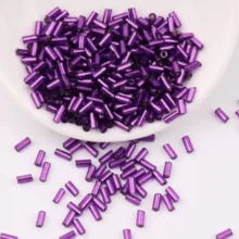 50 جرام/100 جرام من الخرز الزجاجي البلوري الملون اللامع بقطر 2*6 مم، مستلزمات صنع المجوهرات والعقود والأساور DIY