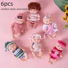 4英寸（约10.2厘米）迷你娃娃，逼真婴儿娃娃，动物服装，可爱婴儿礼物，儿童生日派对（家居风格），草莓生日帽，20厘米娃娃，新生婴儿娃娃 - 多色 - 查看 19