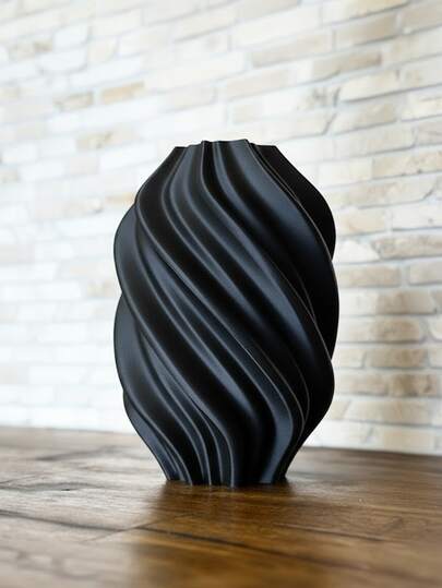 1pc Moderne Curved Plastic Flower Vase Artificial Pampas Grass, Minimalist Home Grijs Twist Tafel Centerpiece Wedding, Living Room, Office Bureau ation, Ho warming Room Glass view 9