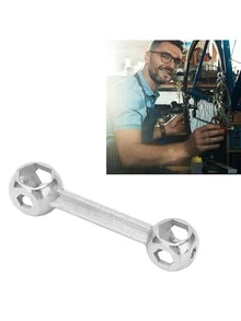 2 Stücke multifunktionaler externer Sechskantschlüssel, 10-in-1 tragbarer Mini-Sechskant-Hundenknochenschlüssel, poröser Reparaturwerkzeugschlüssel, Zinklegierung Doppelendschlüssel, mit extrem hoher Haltbarkeit und rostbeständigen Eigenschaften, klein und leicht, einfach zu transportieren, geeignet für Fahrrad-, Motorrad- und Möbelreparaturen