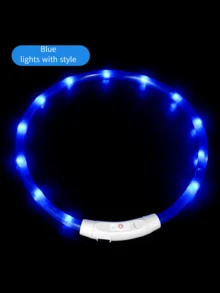 1pc LED Glowing Dog Collar, USB Rechargeable, Bright Luminous Pet Necklace, Anti-Lost, Long-Lasting Glow, Multi-Color Fiber Optic & LED Strip Options - Multicolor - View 26