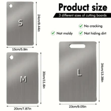 1 件优质钛合金切菜板 - 双面设计，不锈钢，适用于厨房和餐厅，厨房切菜板，日本双面医用级钛切割垫 - 高级卫生且耐用