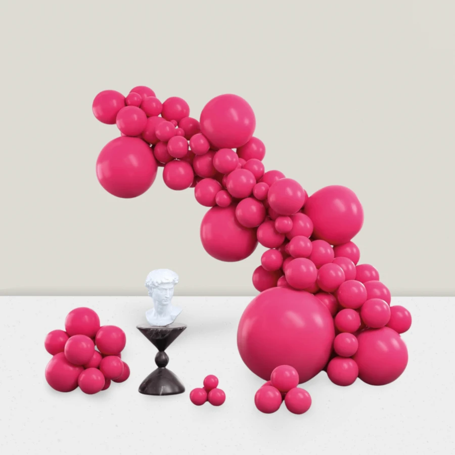 127pcs Balloons,  Balloons Different Sizes Pack Of 36 Inch 18 Inch 12 Inch 10 Inch 5 Inch Balloons For Balloon Garland - Trending, Best Seller, New Arrival, Party Supplies, Elegant Decor, Party Decoration, Wedding & Birthday - 玫紅色 - 查看 1
