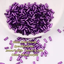 50 جرام/100 جرام من الخرز الزجاجي البلوري الملون اللامع بقطر 2*6 مم، مستلزمات صنع المجوهرات والعقود والأساور DIY