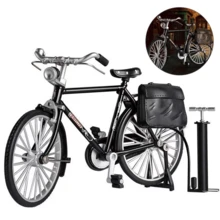 Clásica Bicicleta De Juguete Colección Retro Diy,Modelo miniatura de bicicleta retro vintage desmontable de aleación, estilo clásico y antiguo, kit de manualidades DIY - Negro - Ver 10