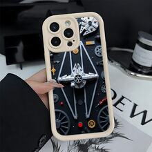 Suitable For IPhone X/XS/XS Max/XR | 11-17&Pro&Pro Max | 12-13 Mini | 14-17 Plus | 16E | 17 Air,Star - Wars Model Pattern,Full Body Protection Soft Silicone Phone Cover,Anti-Slip,Anti-Drop,Gift For Women Men Girls Boys - màu đen - Xem 4