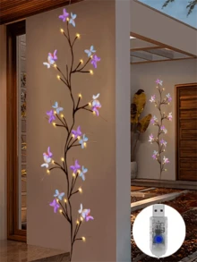 1 Stück 1 Schmetterling Zweig LED Licht, 8 Beleuchtungsmodi künstlicher Zweig Licht mit Schmetterling LED Wandleuchte, USB betriebenes Schmetterling Weidenruten Licht, 30/54 LED Leuchten verwendet für Wand, Schlafzimmer, Hochzeit, Geburtstag, Fest, Party, Valentinstag, Weihnachtsdekoration - USB - Übersicht 3