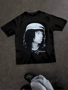 Basic Djavan Print T-Shirt - Black - Black - View 2