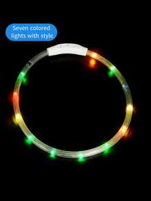 1pc LED Glowing Dog Collar, USB Rechargeable, Bright Luminous Pet Necklace, Anti-Lost, Long-Lasting Glow, Multi-Color Fiber Optic & LED Strip Options - Multicolor - View 25