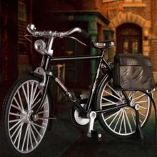Clásica Bicicleta De Juguete Colección Retro Diy,Modelo miniatura de bicicleta retro vintage desmontable de aleación, estilo clásico y antiguo, kit de manualidades DIY - Negro - Ver 11