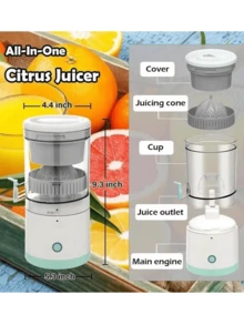 Electric Juicer Orange Lemon Fruit Juicer USB Rechargeable Multifunctional 2 In 1 - Blanco - Ver 6