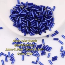 50 جرام/100 جرام من الخرز الزجاجي الملون اللامع بقطر 2*6 ملم، إكسسوارات صنع المجوهرات والعقود والأساور DIY