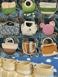 66色1支/2支/3支装T恤纱线，梭织针织纱线，适用于钩编和编织包袋、靠垫、玩偶、手工钩编项目 - 多色 - 查看 8