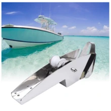 ISURE MARINE AISI 316 Stainless Steel Hinged Self-Launching Bow Anchor Roller With Pivoting Dual-Roller 23'' For Marine Yacht Docking Accessories - Silver - View 7