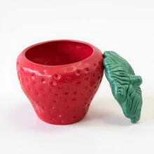 Strawberry Sweet Food Container 2 Liters Ceramic - 紅色 - 查看 3