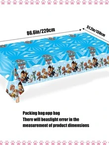 Paw Patrol 一次性桌布 71/86 英寸生日主题派对桌布卡通节日装饰派对桌布，完美的派对礼物，送给粉丝的节日礼物 - 彩色 - 查看 8