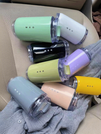 1pc Large Capacity Office Tumbler, Coffee Cup, Outdoor Portable Car Cup, Vacuum Insulated Stainless Stemos, Stylish Water Bottle, Double-Wall Insulation For Hot & Cold Drinks, Suitable For Students And Adults At Home, School, Office, Parties, Camping, Picnics,Back To School,Best Gift For New Year And Christmas.