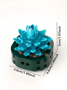 1361pcs Realistic Preserved Flower Building Blocks Basket, Roses/Sunflowers/Tulips/Lily Of The Valley/Roses/Lilies/Roses/Peonies/Jasmine Creative 3D Assembly Building Blocks Potted Succulent Plants Desktop Decor, Birthday/Halloween/Christmas Gift - Multicolor - View 29