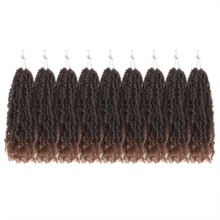 Tóc móc xoắn Yanky Twist 8/10/12/14 inch 1/4/9 gói Tóc móc xoắn Yankee Twist Mini được bện sẵn Micro Yaki Twist Crochet Braids cho phụ nữ, T1B/30 - Màu nâu ombre - Xem 15