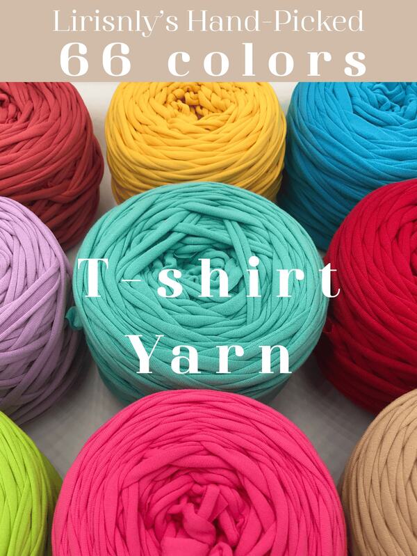 66-Colors 1pc/2pcs/3pcs T-Shirt Yarn, Woven Fabric Knitted Yarn, Used For Crocheting And Knitting Bags, Cushions, Dolls, Handicraft Crochet Projects