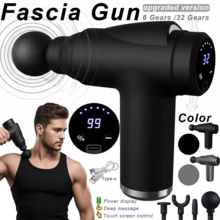 6/32 Speed Muscle Relaxation Massage Gun, Suitable For Full-Body And Arm And Back Massage, Deep Tissue Massage Gun, Handheld Electric Muscle Massager, Suitable For Sports And Fitness - Đen Xám - Xem 2