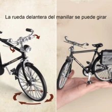 Clásica Bicicleta De Juguete Colección Retro Diy,Modelo miniatura de bicicleta retro vintage desmontable de aleación, estilo clásico y antiguo, kit de manualidades DIY - Negro - Ver 6