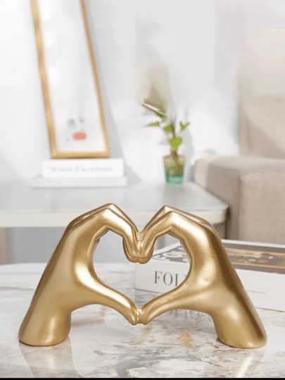 1pc轻奢心形手摆件房间装饰卧室装饰开业庆典必备节日礼物心形情侣礼物适合送朋友伴侣