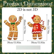 2pcs Gingerbread Man Christmas Decorations, Adorable Classic Shapes For Yard Signs, Perfect For Outdoor Christmas Decorations And Garden Decor.
