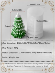 4 - Piece Christmas Tree Silicone Mold Set: Craft Stunning Holiday Candles With Ease! - White - View 11