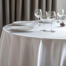 Multicolor & Size Wedding Satin Tablecloth Shiny Bridal Banquet Table Cover For Reception & Party Decor Rectangular/Round Solid Color Glossy Tablecloth For Formal Dining