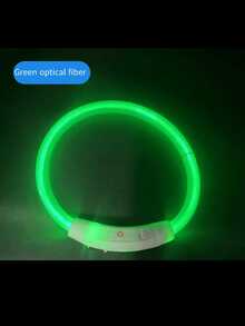 1pc LED Glowing Dog Collar, USB Rechargeable, Bright Luminous Pet Necklace, Anti-Lost, Long-Lasting Illumination, Multi-Color Fiber Optic & LED Strip Options
