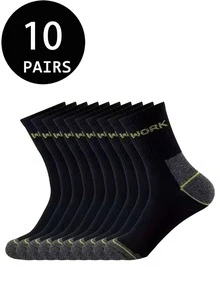 2/5/10/20 Pairs Men's Casual Sports Mid-Calf Socks, Suitable For Running, Fitness, All Seasons - Multicolor - View 16