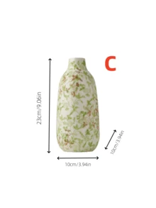 1 Peça Vaso de Cerâmica de Porcelana Verde, Azul e Branco com Design Estilo Chinês, Adequado para Segurar Arranjos de Água e Flores Frescas; Vaso Multifuncional para Exibições Decorativas.