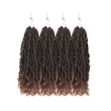 Tóc móc xoắn Yanky Twist 8/10/12/14 inch 1/4/9 gói Tóc móc xoắn Yankee Twist Mini được bện sẵn Micro Yaki Twist Crochet Braids cho phụ nữ, T1B/30 - Màu nâu ombre - Xem 16