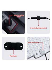 1 件太阳能供电 106 LED 户外壁灯，适用于户外墙壁、庭院、花园（基本款）圣诞装饰、圣诞灯、仙女灯 - 白色 - 查看 9