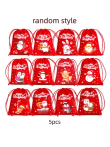 10pcs/Set Random Christmas Christmas Peace Apple Packaging Bags, 12 Christmas Theme Pattern Gift Bags, Christmas Window Decorations, Christmas Tree Decorations, Room Background Decorations, Gift Giving Gifts Christmas And Peace Festival, Compatible With Apple Gifts, Santa Claus Elk Velvet Drawstring Reusable Gift Bags (Random Patterns)