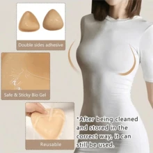 Almofadas Adesivas de Gelatina Dupla Face Invisíveis, À Prova d'Água para Natação, Reutilizáveis, Insertos de Sutiã Push-Up Reforçados, Essencial para Maiô Bikini e Roupa Íntima