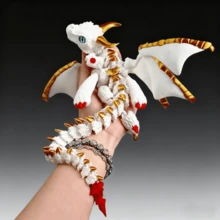 Dual-Horned Dragon With Wings, Flexible Posable Gradient Color Model Doll Figurine
