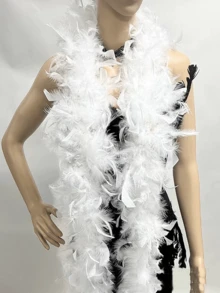 1条长款仿羽毛围巾，适用于DIY项目、生日派对服装、婚礼摄影道具、舞台表演、家居和派对装饰、嘉年华用品（80厘米）